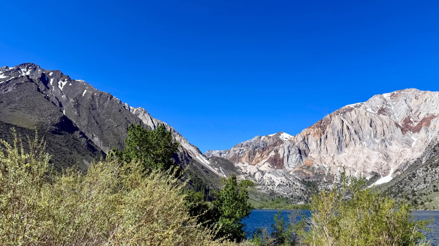 Eastern Sierra mountain range overlooking Convict Lake, California